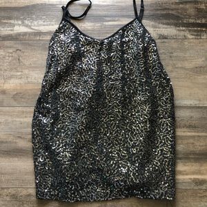 EXPRESS tank top size small. All black with silver sequin